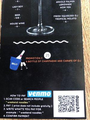 Venmo instructions