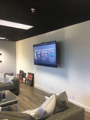 Mounted tv with polycom system