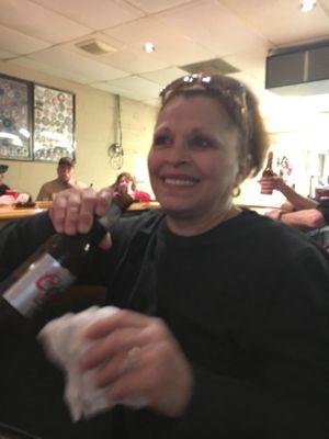 Mama D drinking a beer!!? Work it girl....