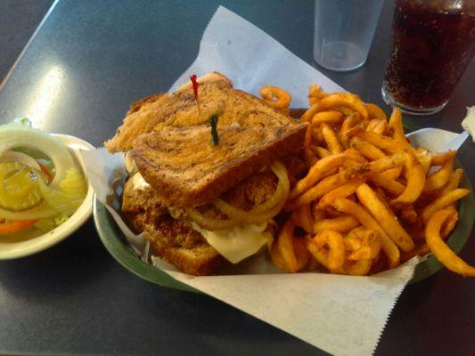 Huge burger!!! Double Patty melt...