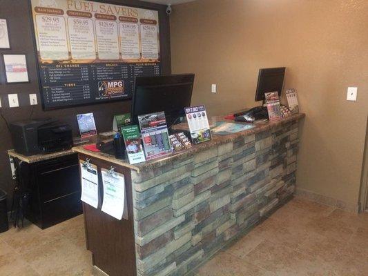 Front counter in lobby - MPG Automotive Services