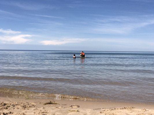 Beach & kids playing