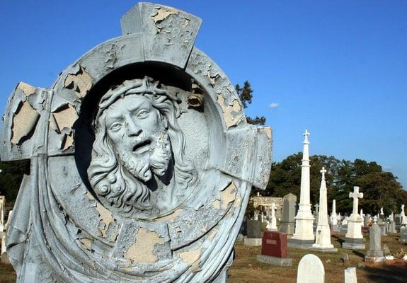 Weatherworn Christ, St. Mary's Catholic Cemetery