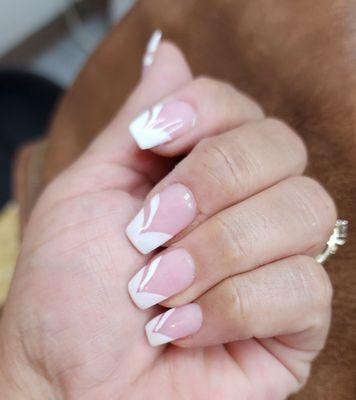 White & pink acrylics