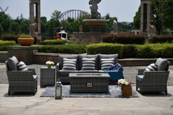 Ash Outdoor Sofa Fire Coffee Table Set. Currently on sale for 20% off at $1520. Call for coupon code.