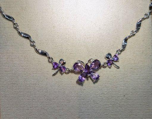 Amethyst Sterling Silver Butterfly Bracelet, Top Seller