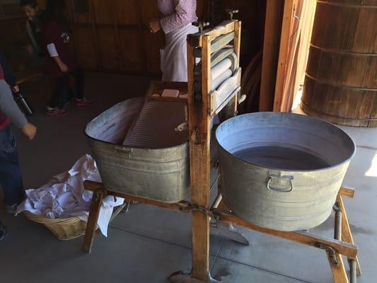 The kids were able to do experience life on a ranch in the 1880s including doing laundry.