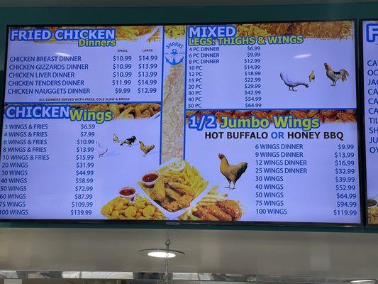 Chicken menu