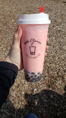 Pink guava bubble tea.