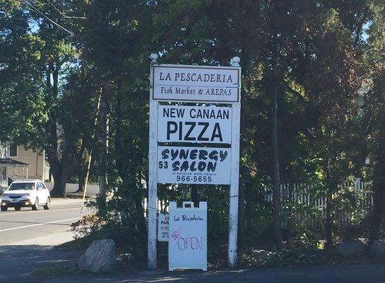 La Pescaderia Fish Market & Arepas Street Sign, New Canaan CT