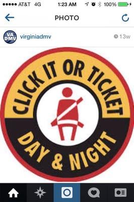 Wear your seat belts - Click It or Ticket.