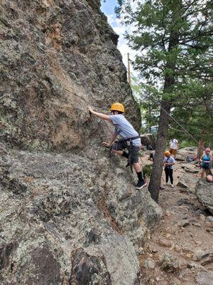 Rock climbing.