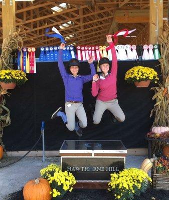 Having fun at horse shows!