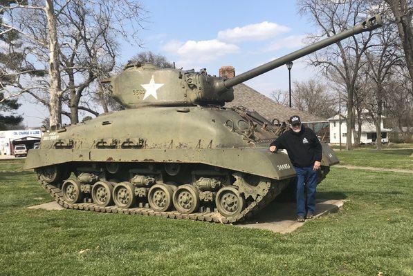 My Dad and the tank he always wanted in his yard