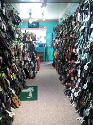 So many shoes for such a small store: one of the best selections of flip-flops around!