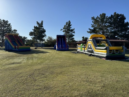 40 Ft Obstacle Course, double lane slide and single lane slide in Scottsdale railroad park