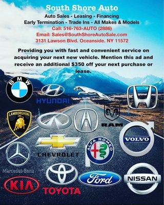 call us for your next lease or finance car at 516-534-4676