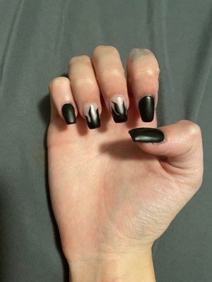 Matte Black w/ fire design