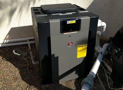 Called to do a pool heater repair and after diagnostic customer decided to install a new Raypak pool heater in Carlsbad, CA