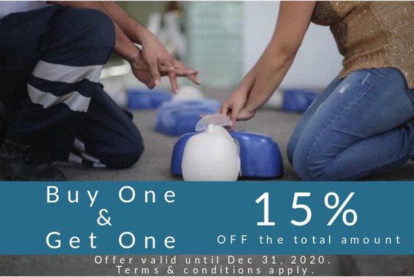 Buy one and get one 15% off the total amount. Need to buy 2 or more courses to receive the 15% off. Applies to all our courses.