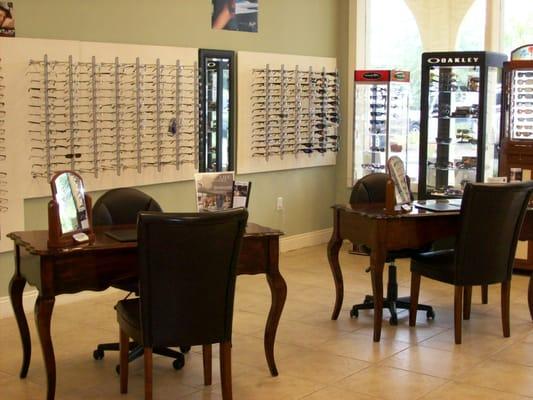 A full selection of eyeglasses and sunglasses.  Our staff will work with you to find the best pair at a great value.