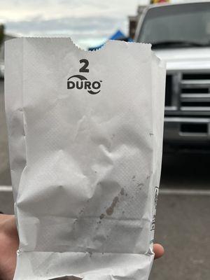 Churros in the bag and not too oily like a some other places. Plus for us.