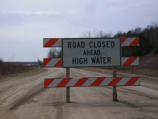 Amana Rd can flood in the spring. Take Greencaste Ave from Swisher to get there.