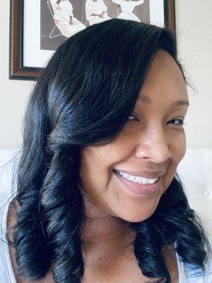 Blowjito and press - a blow out, flat iron and curl. I also did the scalp detox treatment initially!