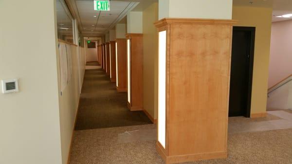 Custom cabinetry with back lit doors.