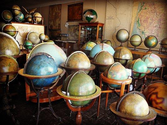 Some of our larger floor globes.