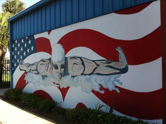 Mural near pool entrance