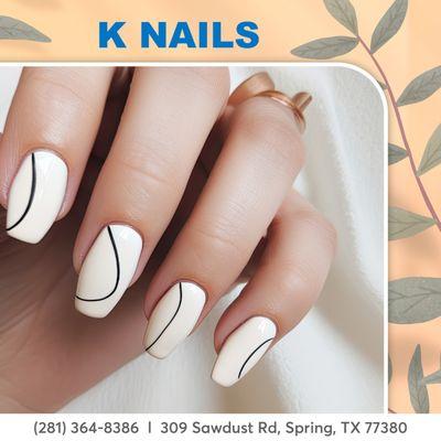 Stay trendy with our latest nail designs! From minimalist to dramatic, we've got the style you crave. Nail your look! 
Visit us today!