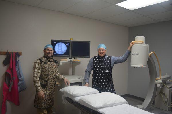 Procedure room for in-house minimally invasive spine procedures