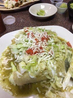 Enchilada was most excellent! (Beware: green sauce has some heat)