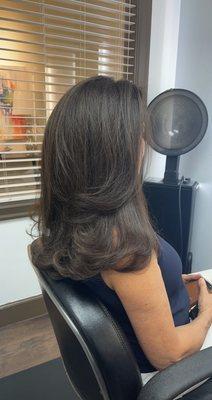 Beautiful blow dry with some body