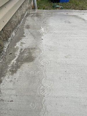 A driveway extension not leveled correctly.