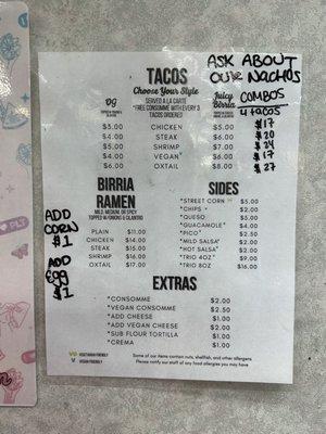 This our menu