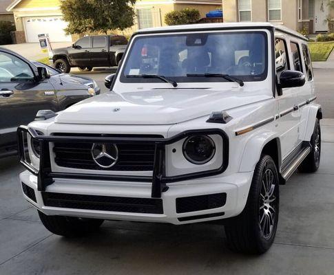 G wagon getting it's weekly wash.