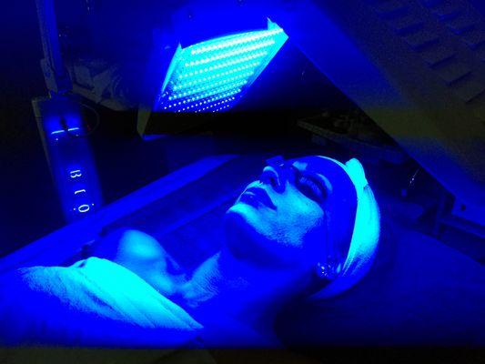 Blue led light its proven to improve acne skin .. kills the bacteria causing acne..