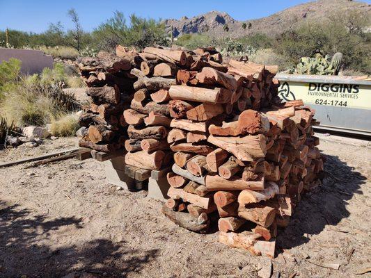 Properly stacked wood done perfectly by Nicholas Firewood delivery man!