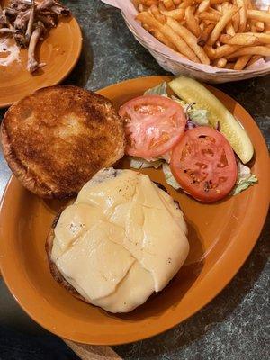 Steak burger with extra cheese