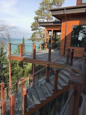 Exterior deck railing