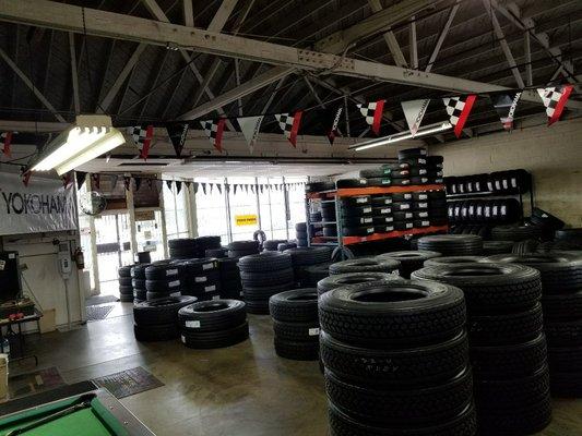 Truck tires retreat and new all brands.