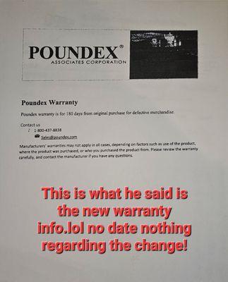 This is what what Phil said is the new manufacturer's warranty info.