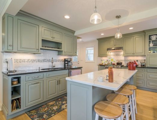 Skyline Construction: Custom Kitchen Cabinets, Pendant Lights, Recessed Lighting