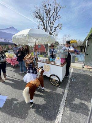 Cloud candy cart western theme school event!