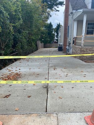 New concrete driveway.