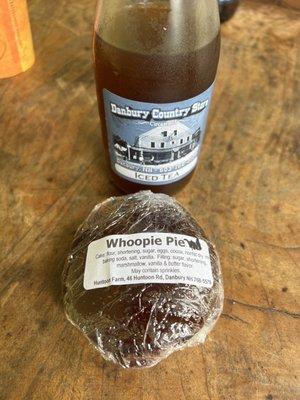 Whoopie pie and iced tea