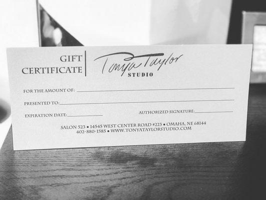 Gift Certificates Available!