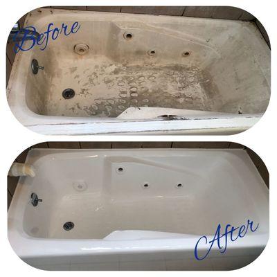 Fiberglass tub refinishing